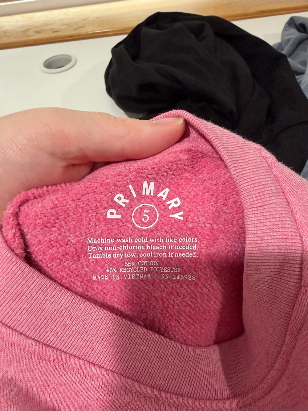 Primary Pink Crewneck Pocket Sweater 5 - Picture 5 of 6